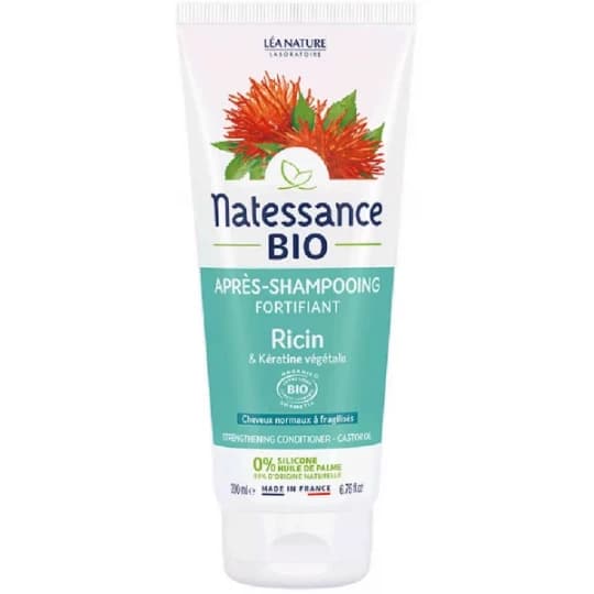 Natessance Après-Shampoing Fortifiant Ricin et Kératine Végétale Bio 200 ml