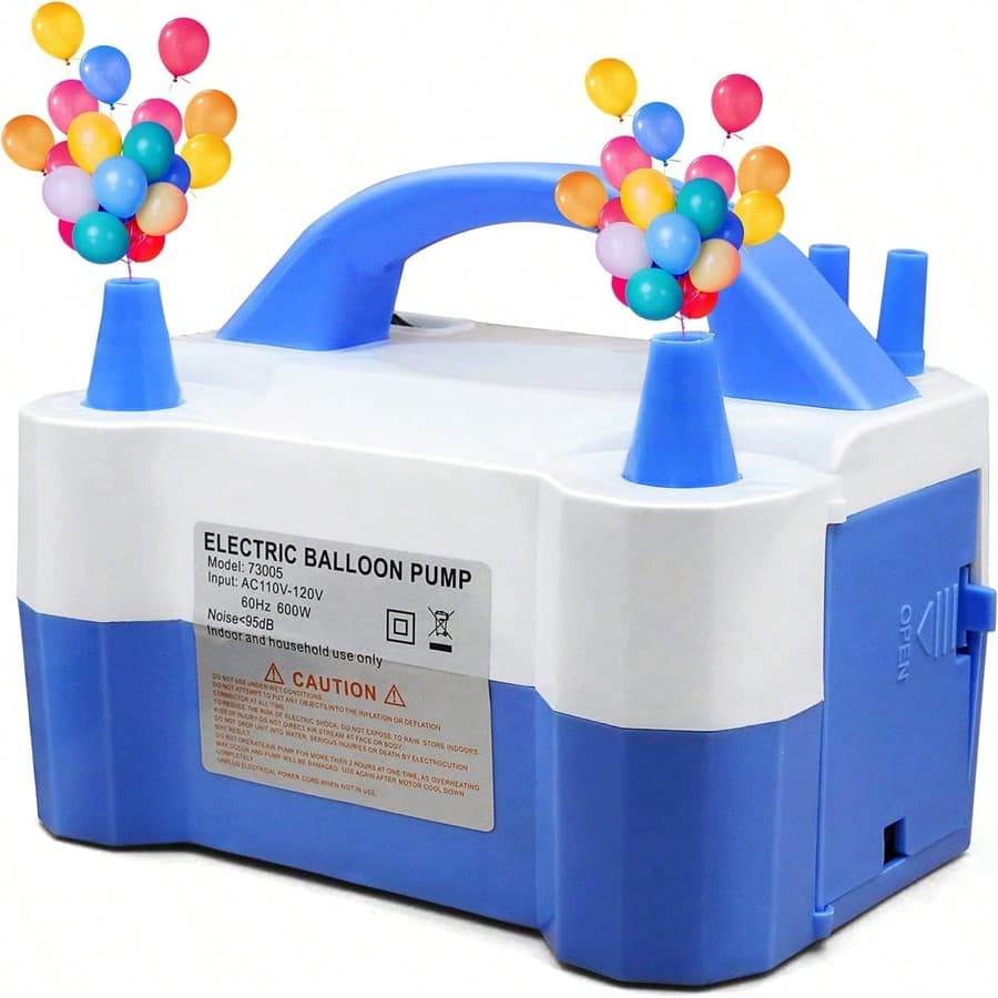 Pompe à ballons électrique portable avec doubles buses pour une inflation rapide et facile, idéale pour les décorations de fête et pour gagner du