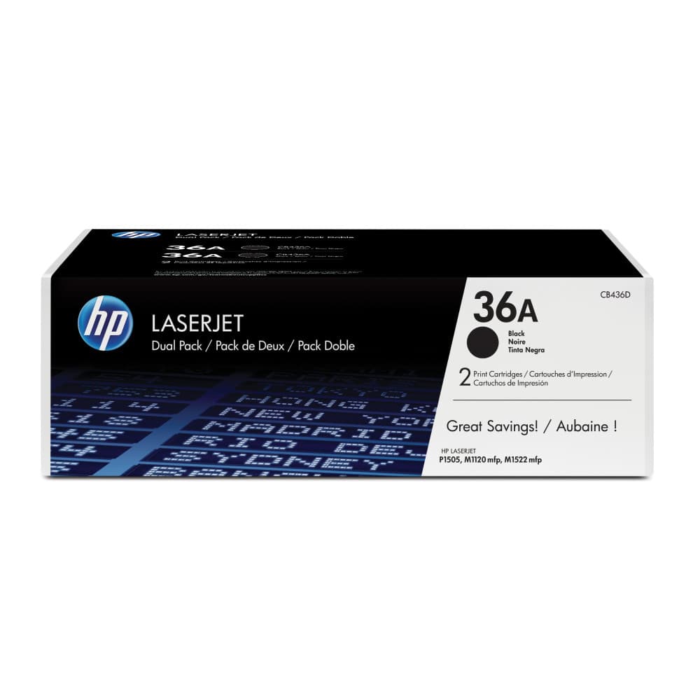 Pack de 2 toners HP 36A Noir
