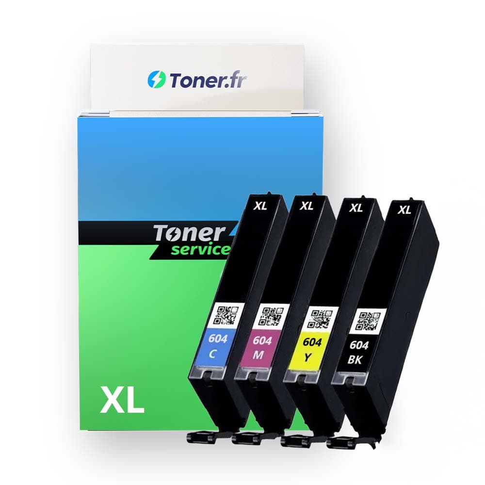 Pack de 4 cartouches d'encre compatible Epson 604 XL Noir et couleurs